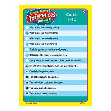 Super Duper Publications | Understanding Inferences Fun Deck | Problem Solving and Reasoning Skills Flash Cards | Educational Learning Materials for Children