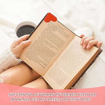 6 Pieces Leather Heart Corner Bookmark for Women Cute Handmade Bookmarks for Reading Lovers Book Club Gifts Book Accessories for Book Lovers Christmas Holiday Gifts(Assorted Color)