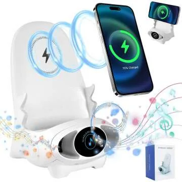 Mini Chair Wireless Charger with Speaker & Phone Stand