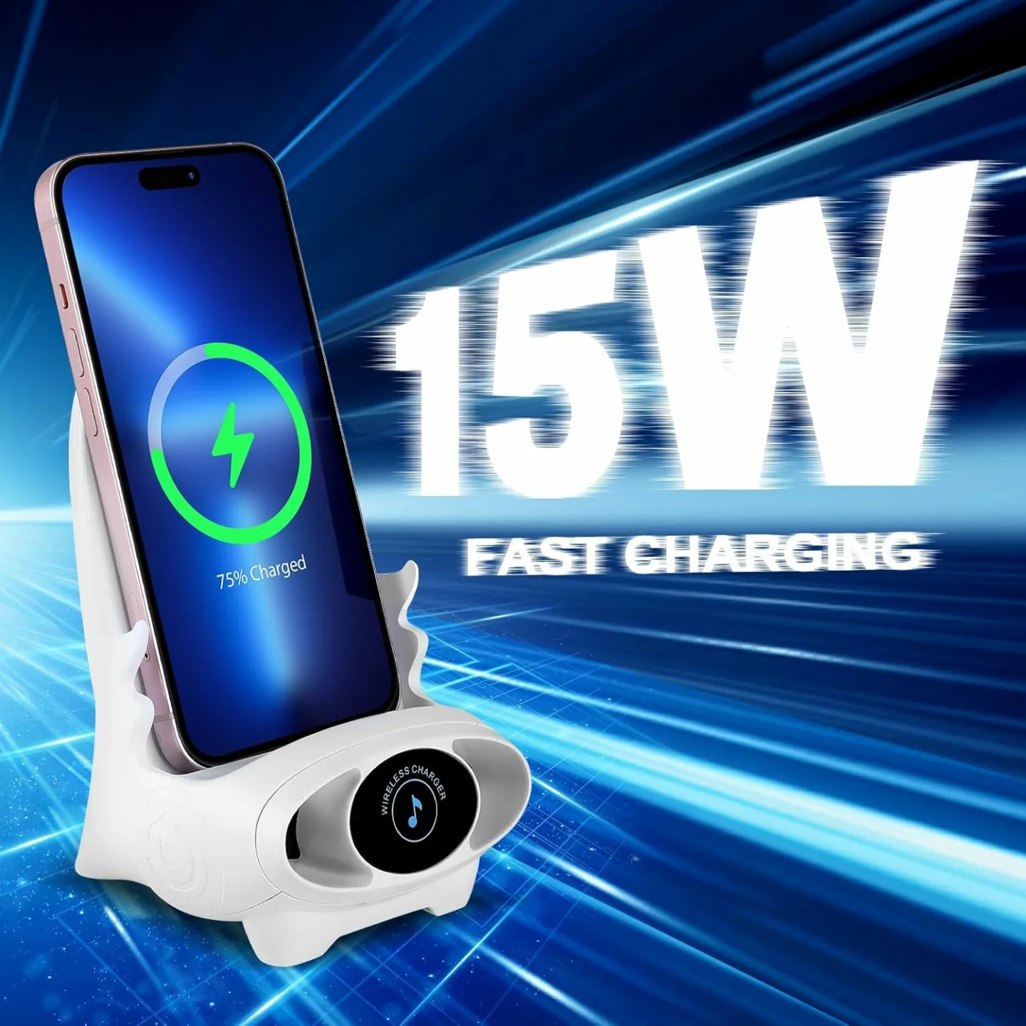 Mini Chair Wireless Charger with Speaker & Phone Stand