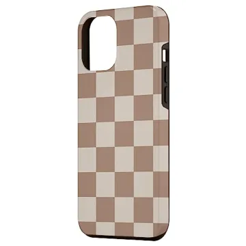 iPhone 12 Pro Max Brown Classic Checkered Big Checkerboard Case