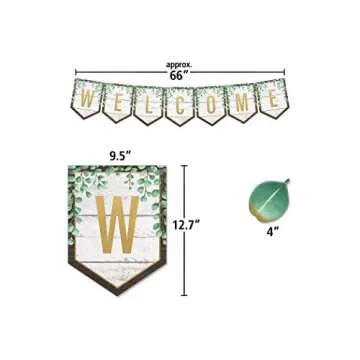 Eucalyptus Welcome Bulletin Board Set for Classrooms