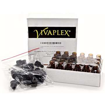 Vivaplex 24 Amber Glass Bottles with Droppers: Protect & Disperse