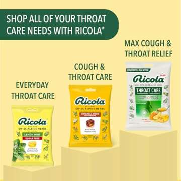 Ricola Honey Lemon with Echinacea Cough Drops, 45 Count, Delicious Throat Relief & Care, Oral Anesthetic, Naturally Flavored