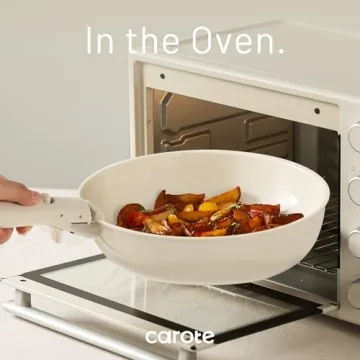 CAROTE 15pcs Ceramic Non Stick Cookware Set for RVs