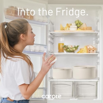 CAROTE 15pcs Ceramic Non Stick Cookware Set for RVs