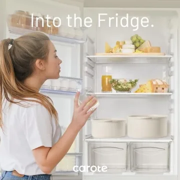 CAROTE 15pcs Ceramic Non Stick Cookware Set for RVs