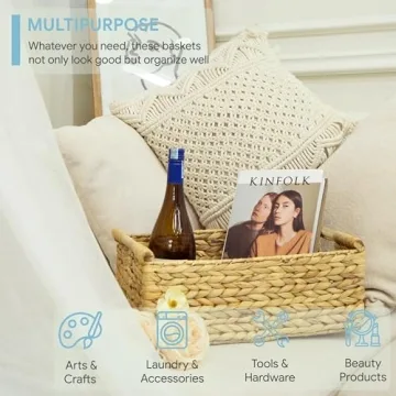 VATIMA Hyacinth Large Wicker Basket Stylish Storage