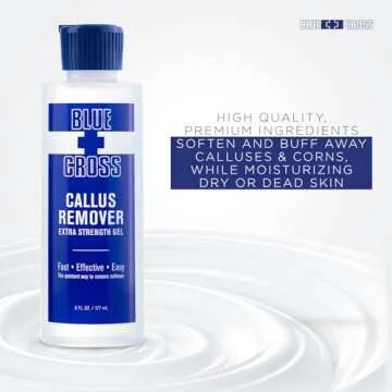 Blue Cross Callus Remover Gel for Feet or Heel, Extra Strength Professional Nail Care, File, Shaver,...