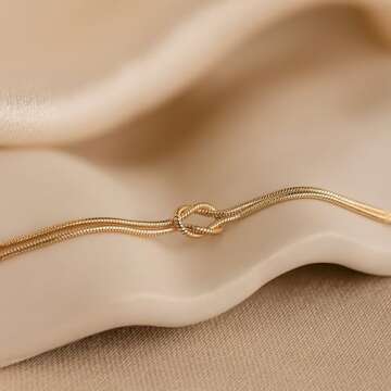 CUEZIY Bracelets for Women Matching Bracelets for Couples Love Knot Bracelet Dainty Snake Chain Forever Infinity Bracelet Adjustable Friendship Bracelet Gold Jewelry Gifts for Women