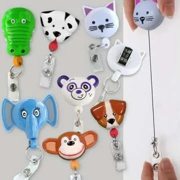 Pedia Pals Pack-3 Purple Panda Pediatric Badge Reels Retractable – Adorable Cute Designs for Healthcare Professionals, Durable & Latex-Free, 26 inches Universal Animal Badge Reel for Nurses & Doctors