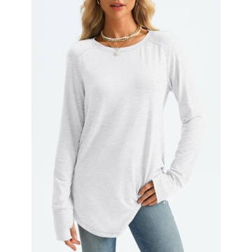 AUTOMET Women's Long Sleeve Tunic Comfy Fashion Top
