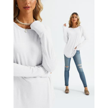 AUTOMET Women's Long Sleeve Tunic Comfy Fashion Top