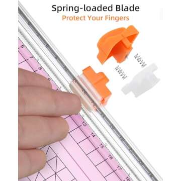 Firbon Pink A5 Paper Cutter, Straight Small Paper Trimmer with Side Ruler for Scrapbooking Craft, Paper, Coupon, Label, Cardstock