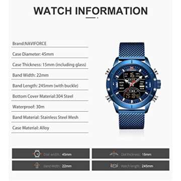 Stylish NAVIFORCE Digital Watch for Men - Waterproof & Versatile