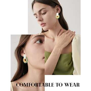 Dodocatie Dangle Rattan Earrings Jewelry for Women, Boho Statement Handmade Unique Summer Tropical Straw Wicker Loop Circle Earrings Fashion Trendy Bohemian Beach Accessories Aretes Para Mujer