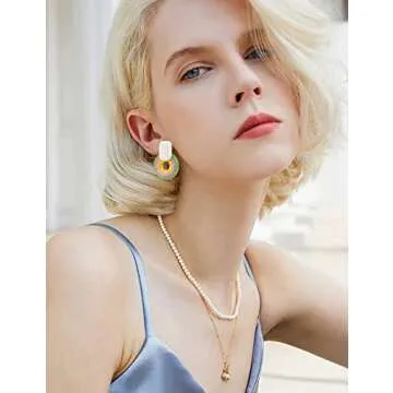 Dodocatie Dangle Rattan Earrings Jewelry for Women, Boho Statement Handmade Unique Summer Tropical Straw Wicker Loop Circle Earrings Fashion Trendy Bohemian Beach Accessories Aretes Para Mujer