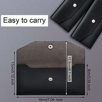 Chinco 2 Pieces Cash Envelope Wallet Cash Wallet Envelope System Leather Envelope Reusable Budget En...