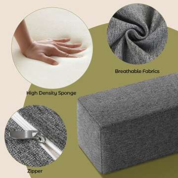 DEEPSHARK Bed Gap Filler for Twin/Twin XL Mattress, High-Density 45D Sponge, Removable and Washable Cover, Mattress Extender Filler for Headboard Gap, Bed Space Crack, Wall(39"×4"×8", Twin/Twin XL)