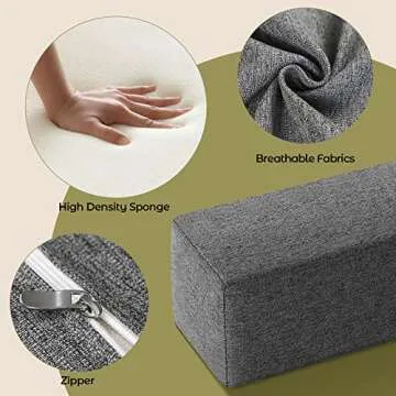 DEEPSHARK Bed Gap Filler for Twin/Twin XL Mattress, High-Density 45D Sponge, Removable and Washable Cover, Mattress Extender Filler for Headboard Gap, Bed Space Crack, Wall(39"×4"×8", Twin/Twin XL)