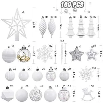 Buy SHareconn 100pcs Christmas Tree Ornament Set for Holiday Decor