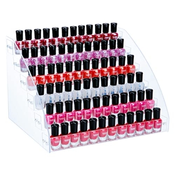 KINGROW Nail Polish Organizer Holder Rack 6 Layers Acrylic Display Rack Eyeglasses Shelf Essential O...