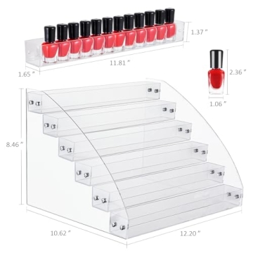 KINGROW 6-Layer Acrylic Nail Polish Organizer Rack