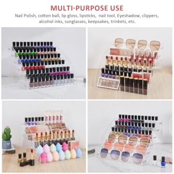 KINGROW 6-Layer Acrylic Nail Polish Organizer Rack
