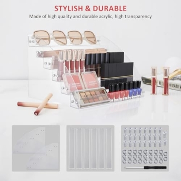 KINGROW 6-Layer Acrylic Nail Polish Organizer Rack
