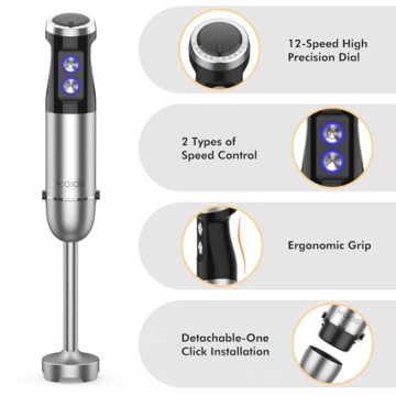 KOIOS 1000W Immersion Hand Blender for Smoothies and Soups