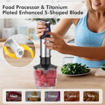 KOIOS 1000W Immersion Hand Blender for Smoothies and Soups
