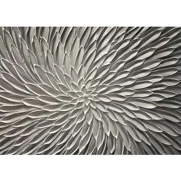 AMEI Art, 24X48 Inch Hand Painted Acrylic Wall Art Modern Artwork Art Wood Inside Framed Hanging Wall Decoration Textured Abstract Floral Oil Paintings (Elegant Gray)