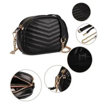 3 in 1 Fashion Waist Bags for Women Stylish Shoulder Purses with Chain Strap Small Ladies Fanny Packs Versatile Belt Bag for Teen Clutch Purse Black