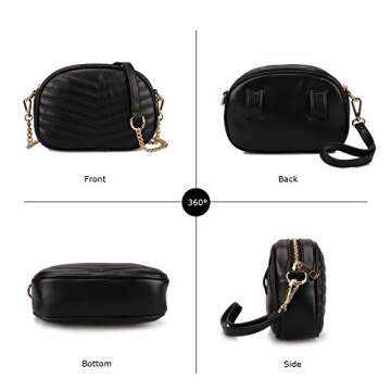 3 in 1 Fashion Waist Bags for Women Stylish Shoulder Purses with Chain Strap Small Ladies Fanny Packs Versatile Belt Bag for Teen Clutch Purse Black