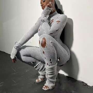 perixir Strappy High Heels Gladiator Sandals With Grey Jersey Knit Fallopian Cloth Rope Lace Up Sexy...