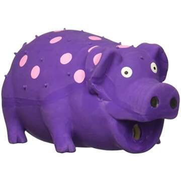 Multipet International 61006 9 in. Assorted Polka Dot Pig Dog Toy