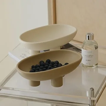 Stylish WENSHUO Three-Legs Ceramic Fruit Bowl for Kitchen