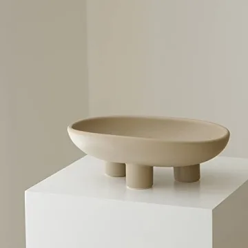 Stylish WENSHUO Three-Legs Ceramic Fruit Bowl for Kitchen