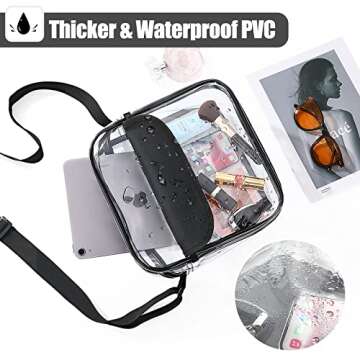 MoKo Clear Bag Stadium Approved for Women, Crossbody Bag Purse Shoulder Bags with Front Pocket and A...