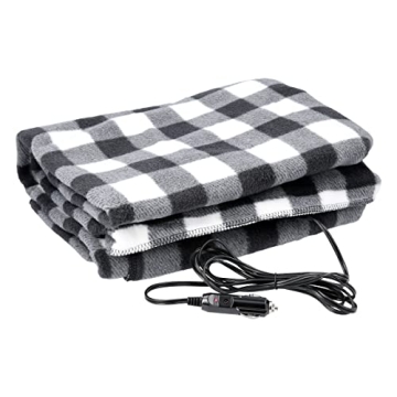 Stalwart Heated Car Blanket - 12V Portable Electric Throw for Vehicles