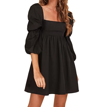 EXLURA Womens Puff Sleeve Mini Dress for All Occasions