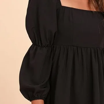 EXLURA Womens Puff Sleeve Mini Dress for All Occasions