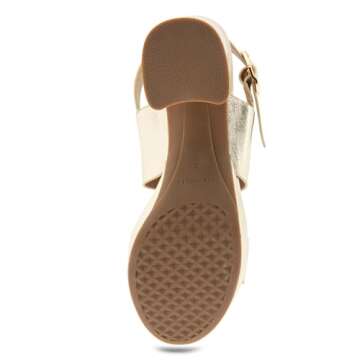 AEROSOLES Gold Metallic Platform Heeled Sandal