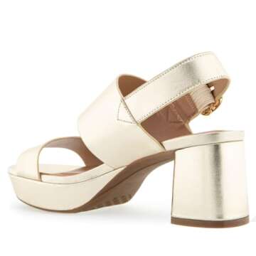 AEROSOLES Gold Metallic Platform Heeled Sandal