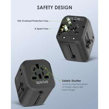 EPICKA Universal Travel Adapter with Fast Charging
