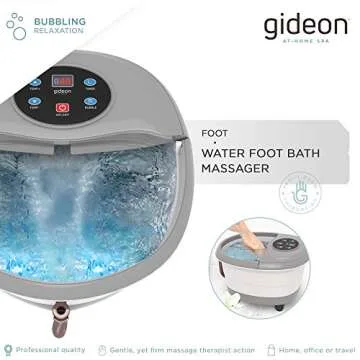 Gideon Luxury Therapeutic Heated Foot Spa Bath Massager with Lights and Bubbles for Ultimate Relaxat...
