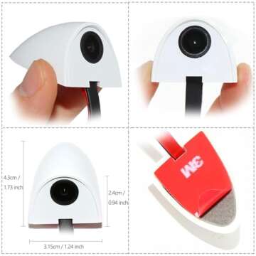 EWAY Mini Car Door Blind Spot Camera 120° Angle - Easy Installation