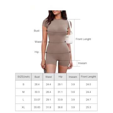 Women's High Neck Short Sleeve Back Zipper Rompers Stretchy Summer Jumpsuit 2025