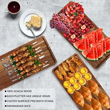 3 Tier Dessert Display Stand, Cupcake Stand & Towers Serving Tray Set, Portable Foldable Food Display Stand, Tiered Chees Charcuterie Boards, Acacia Wood Trays, for Outdoor, Party, Picnic, Dinner