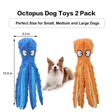 Durable Octopus Dog Toys with Crinkle Sound for All Dogs